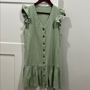 Cupshe Green Ruffled Sleeveless Sundress